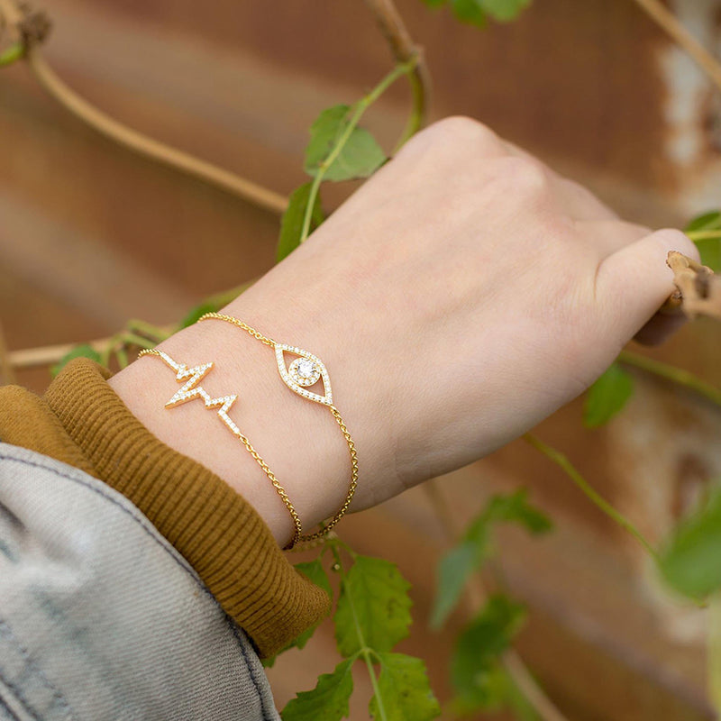 Evil Eye Bolo Bracelet on Wrist