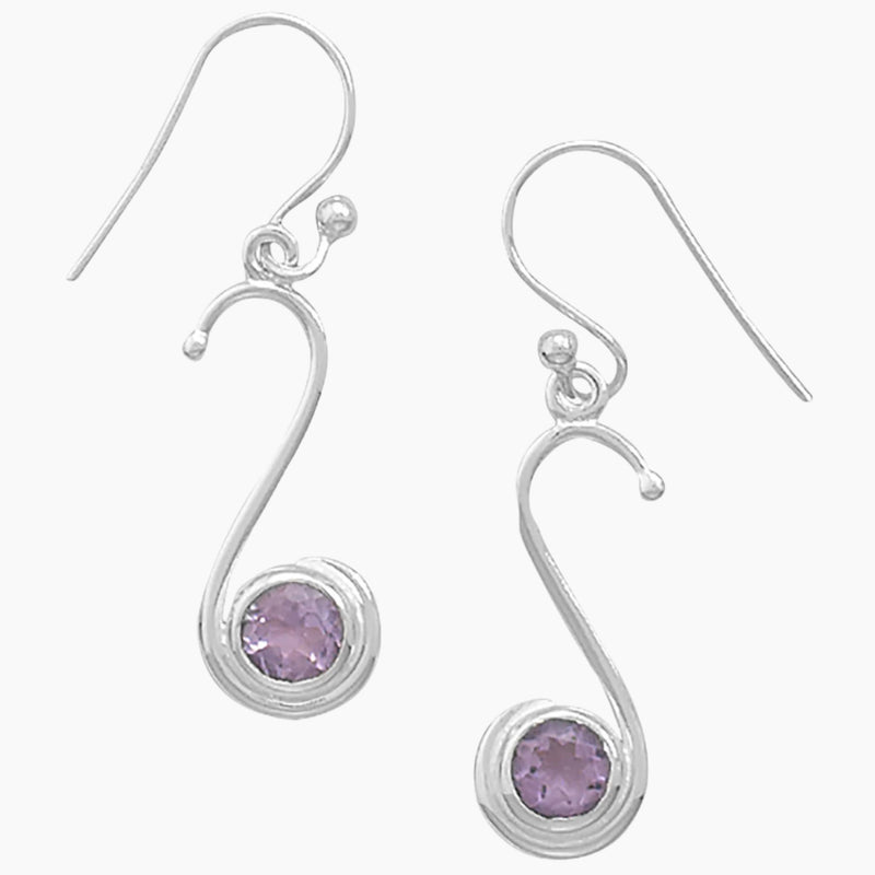 Faceted Amethyst Drop Earrings