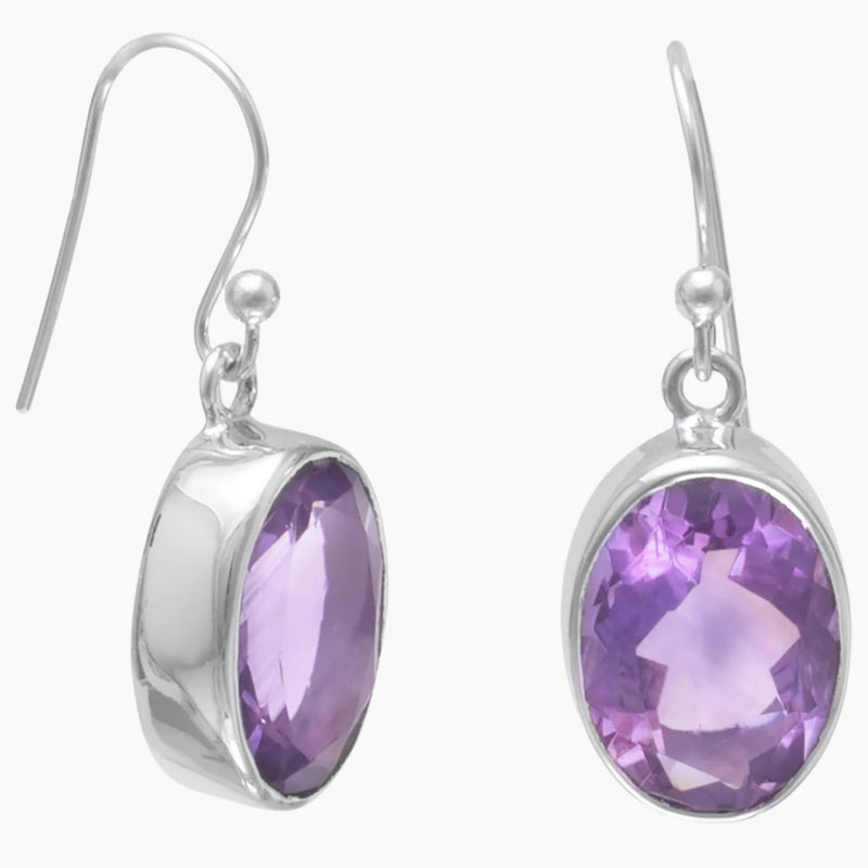 Faceted Amethyst Earrings