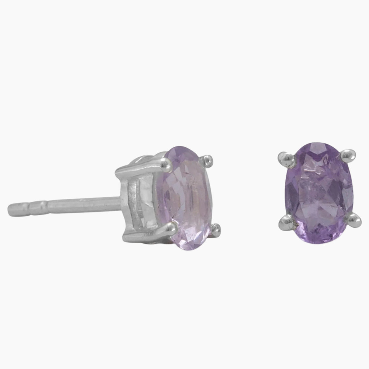 Faceted Amethyst Stud Earrings