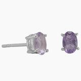 Faceted Amethyst Stud Earrings