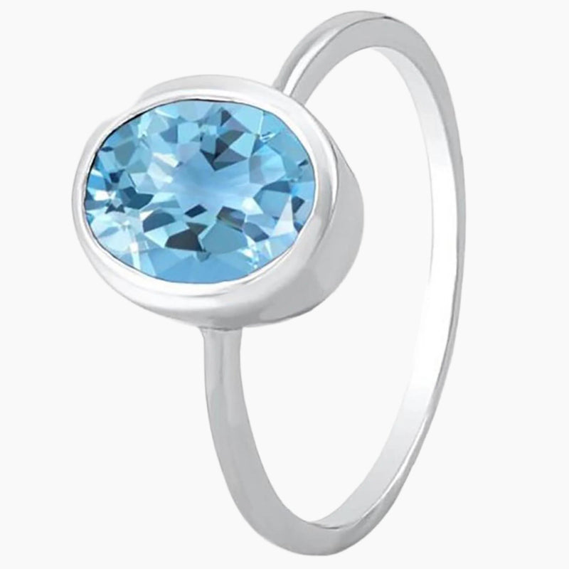 Faceted Blue Topaz Ring