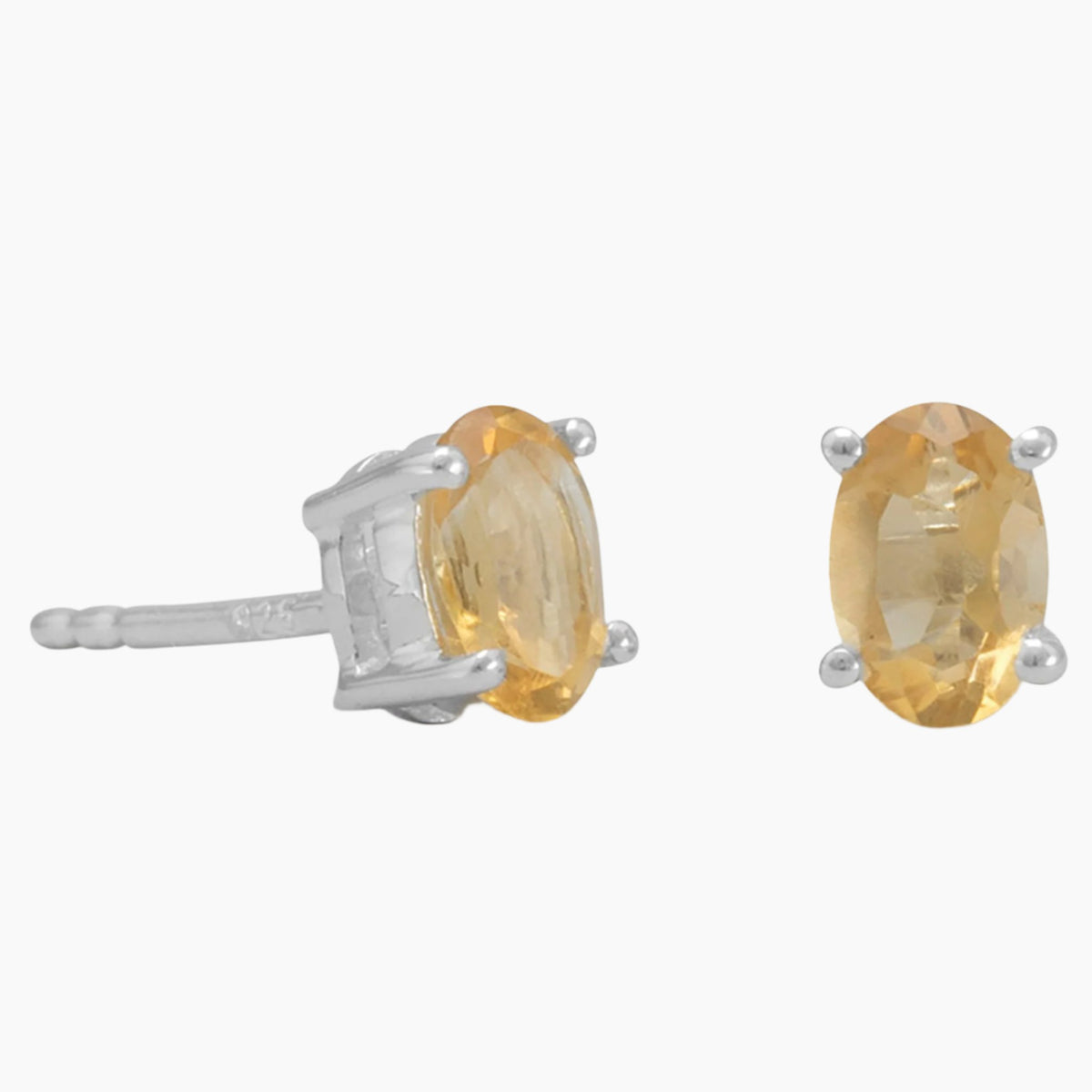 Faceted Citrine Stud Earrings