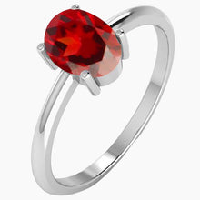 Faceted Garnet Ring Side View