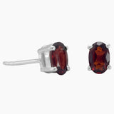 Faceted Garnet Stud Earrings