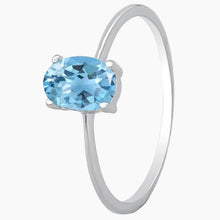 Faceted Oval Blue Topaz Ring