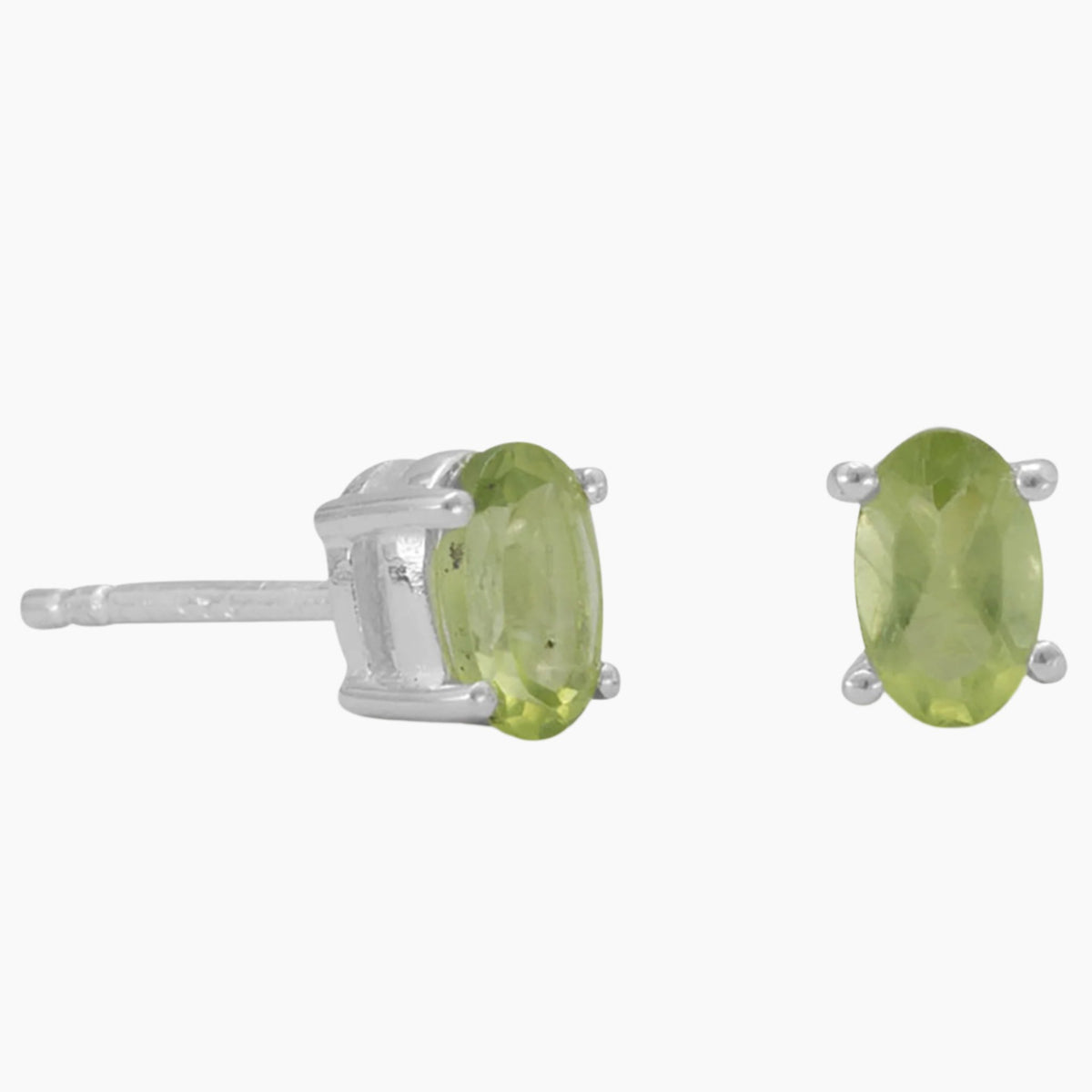 Faceted Peridot Stud Earrings