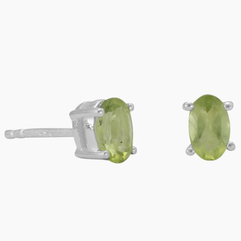 Faceted Peridot Stud Earrings