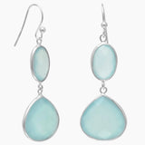 Faceted Sea Green Chalcedony Earrings