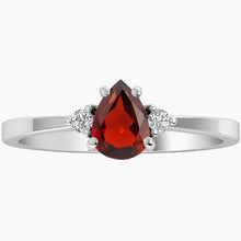 Faceted Teardrop Garnet Ring
