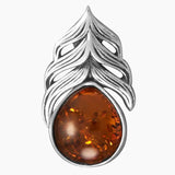 Feather Design Amber Slide Pendant
