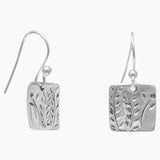 Fern Design Square Tag Earrings