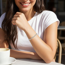 Figaro Chain Bracelet - 6.8mm on Woman's Wrist