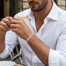 Figaro Chain Bracelet - 6.8mm on Man's Wrist