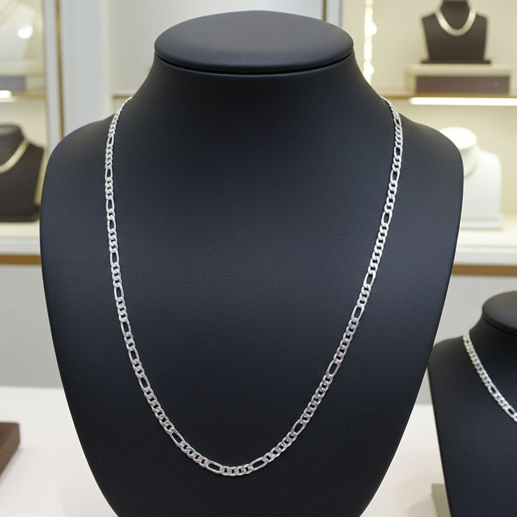Figaro Chain - 2.8mm on Necklace Bust Display
