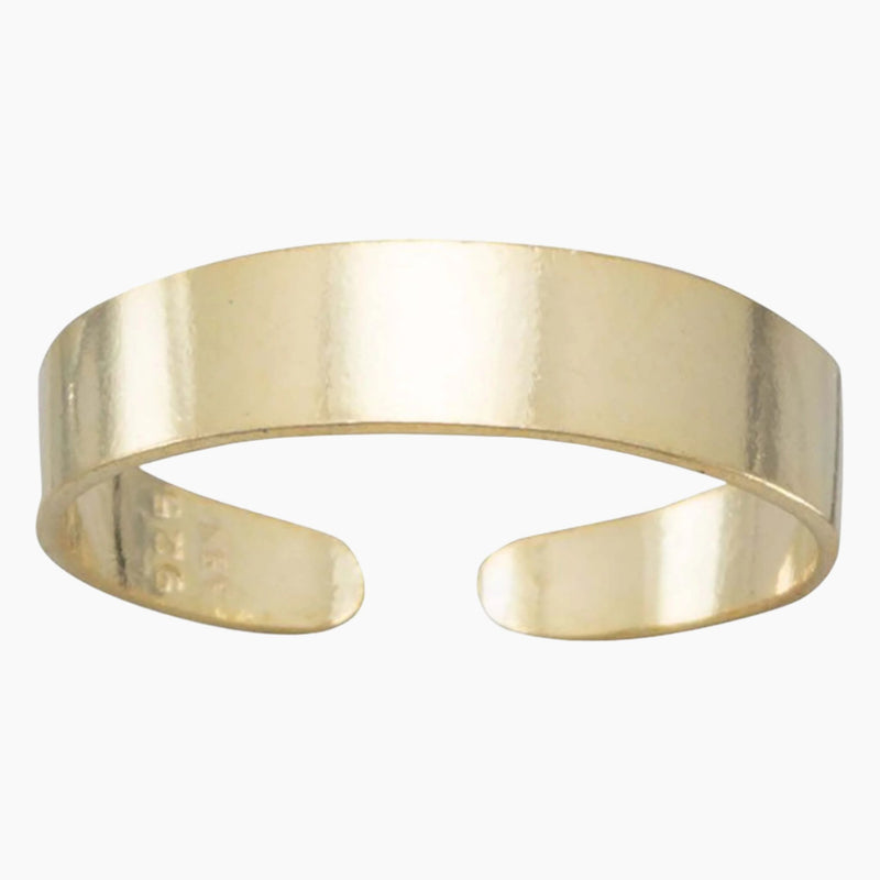 Flat Band Gold Toe Ring
