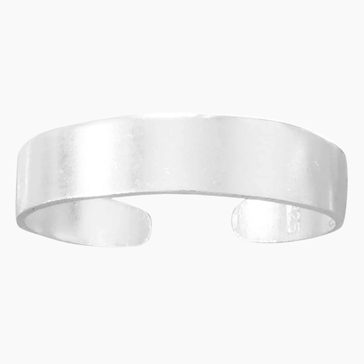 Flat Band Silver Toe Ring