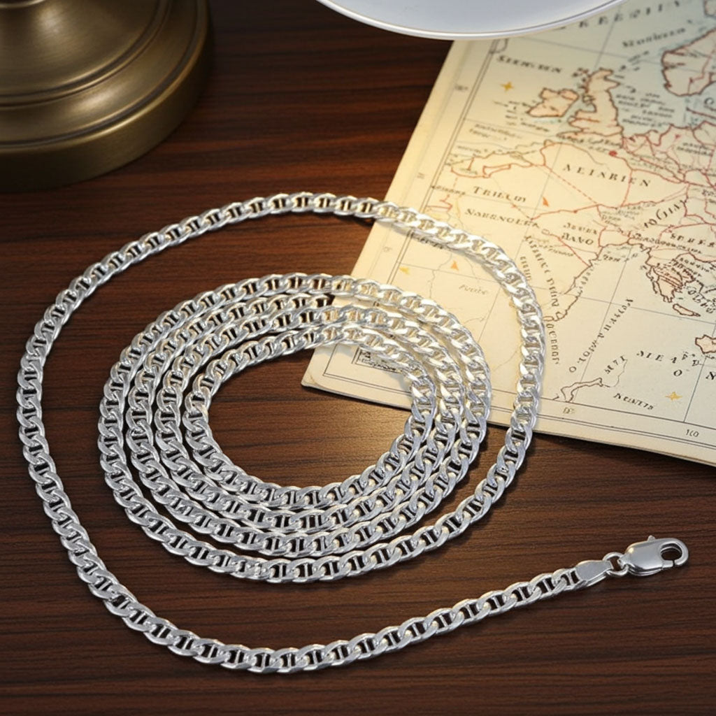 Flat Marina Chain - 4mm Coiled Up