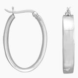 Flat Oval Hoop Earrings