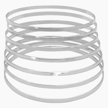 Flat Stackable Bangle Bracelet Set Extended