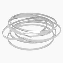 Flat Stackable Bangle Bracelet Set Offset
