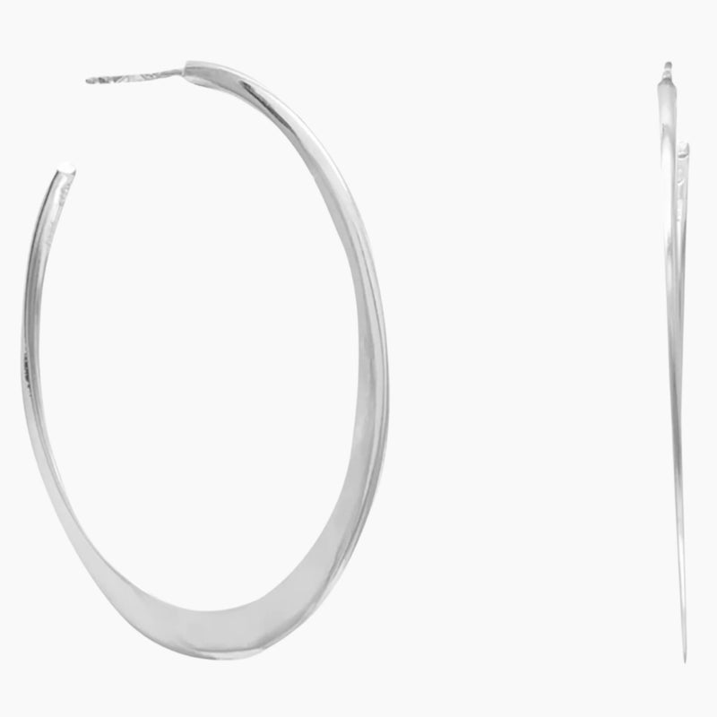 Flat Tapered Hoop Earrings