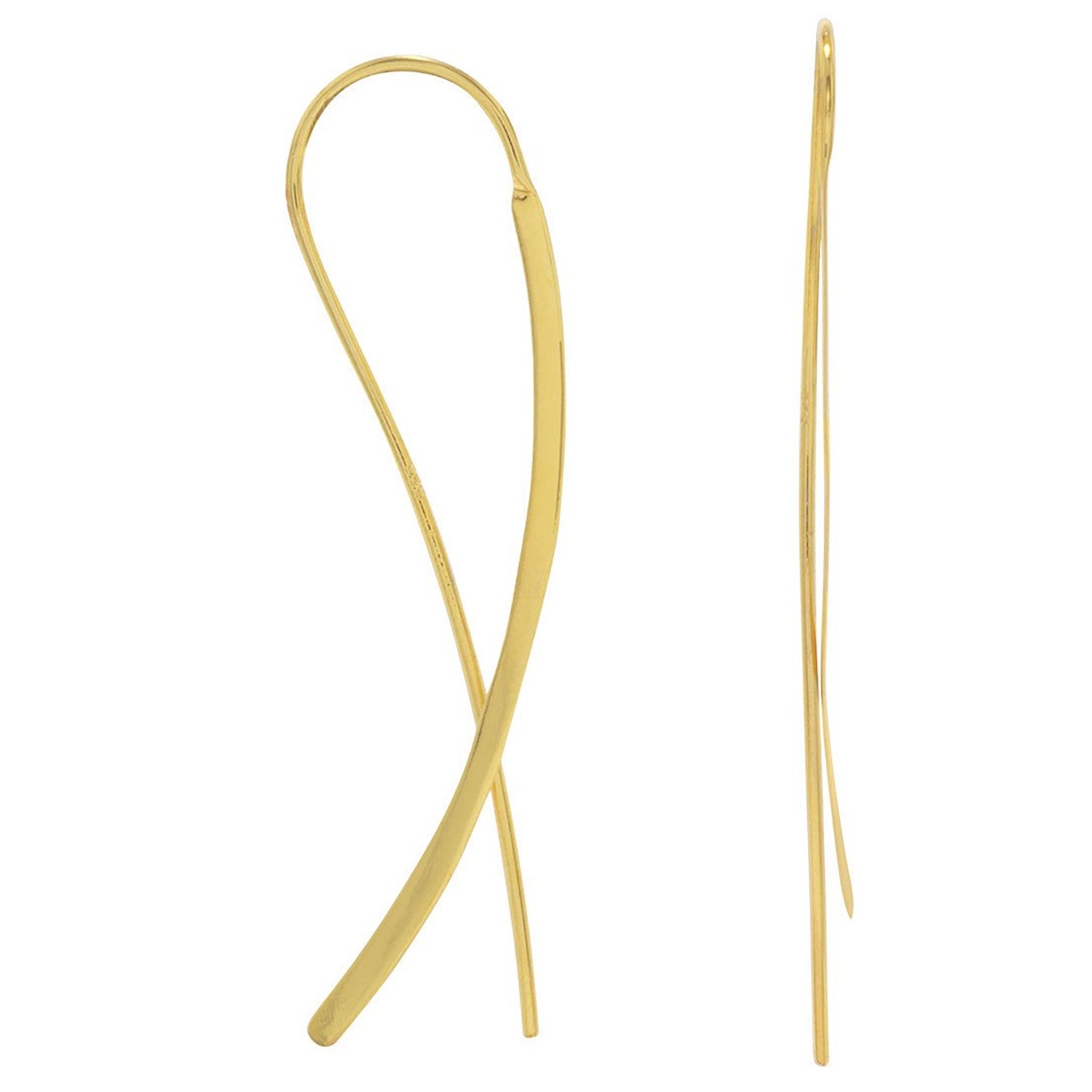 Flat Wire Gold Threader Earrings