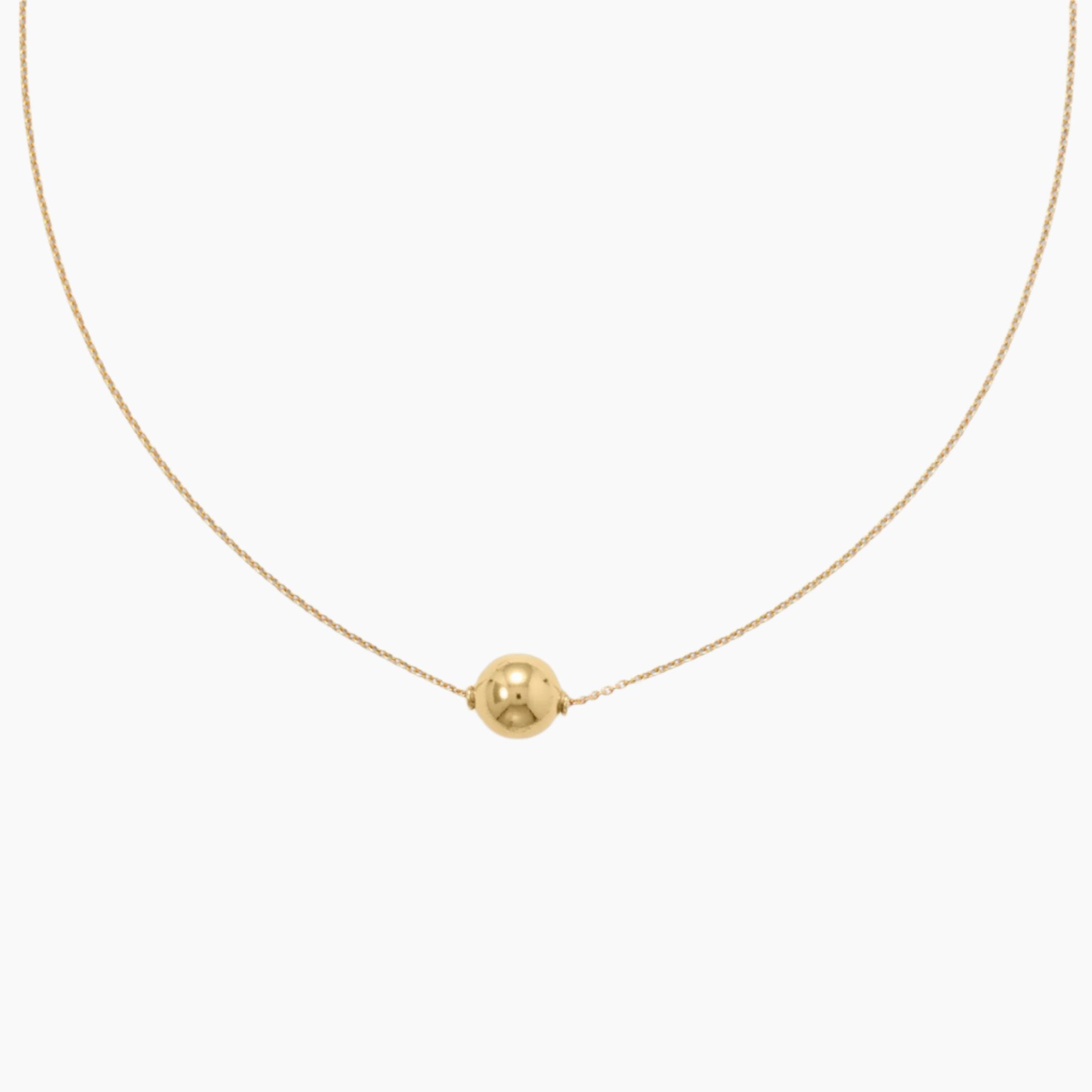 Floating Gold Bead Necklace Wide