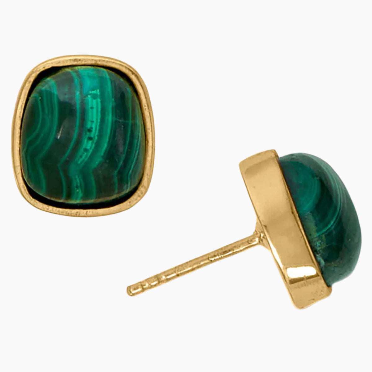 Freeform Malachite Post Earrings