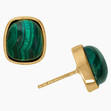 Freeform Malachite Post Earrings