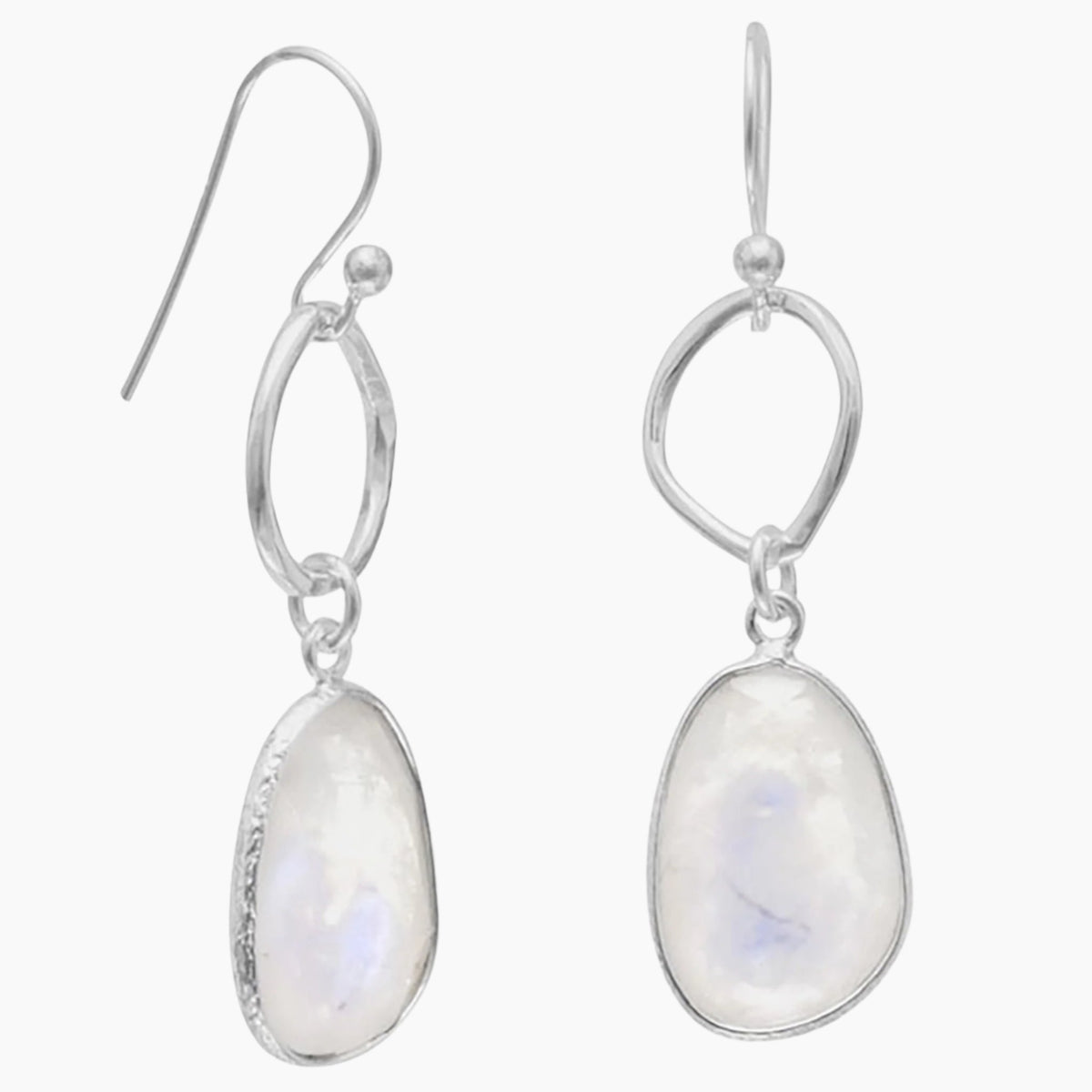 Freeform Rainbow Moonstone Earrings