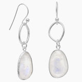 Freeform Rainbow Moonstone Earrings