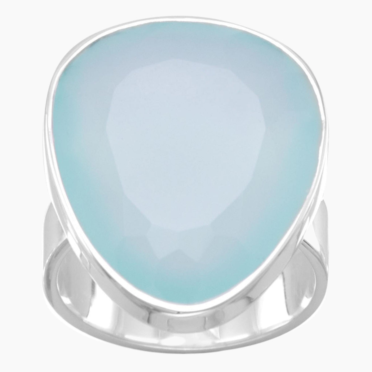 Freeform Sea Green Chalcedony Ring