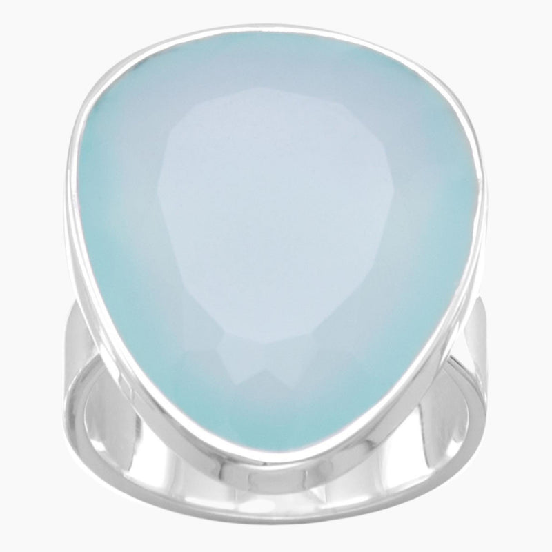 Freeform Sea Green Chalcedony Ring