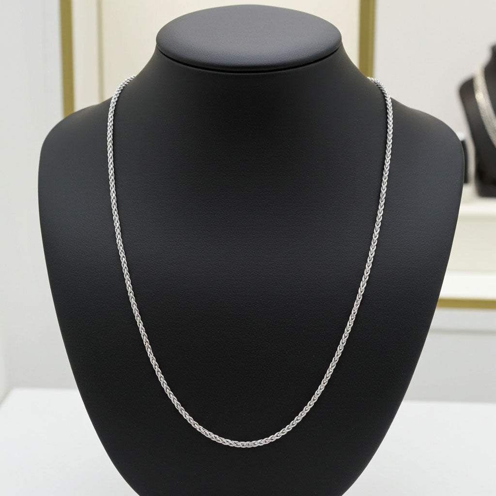 French Wheat Chain - 1.5mm on Bust Display