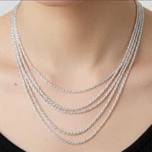 French Wheat Chain - 1.8mm Layered on Neck View