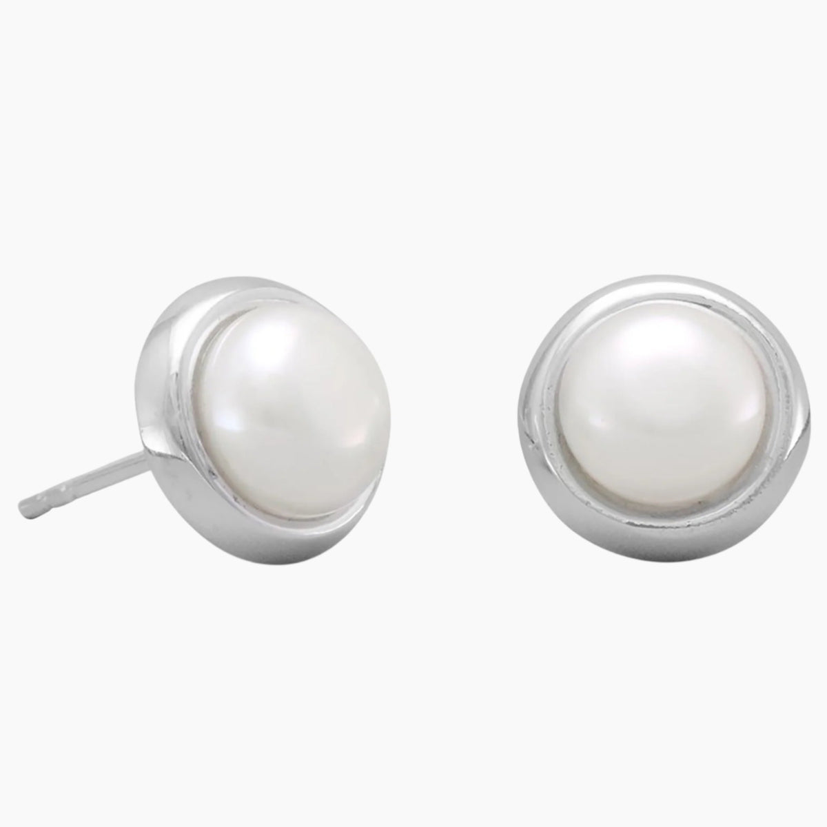 Freshwater Button Pearl Stud Earrings