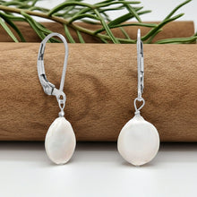 Freshwater Coin Pearl Earrings on Display