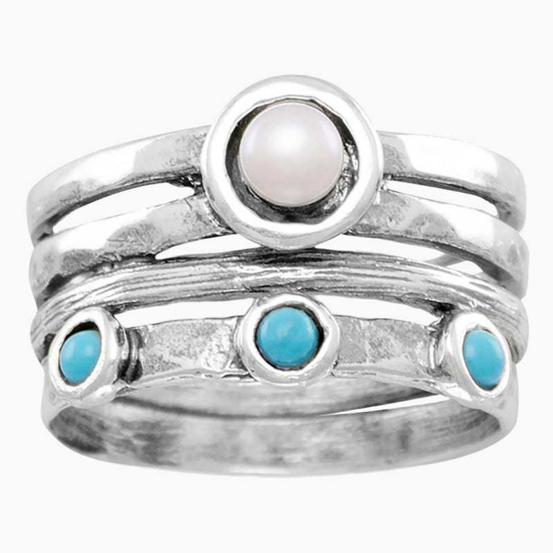 Freshwater Pearl and Turquoise Ring