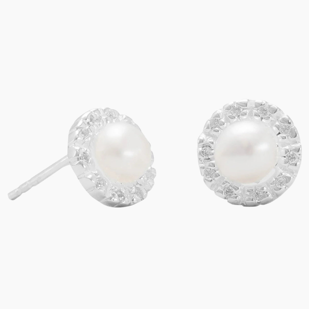 Freshwater Pearl and Zirconia Earrings
