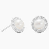 Freshwater Pearl and Zirconia Earrings