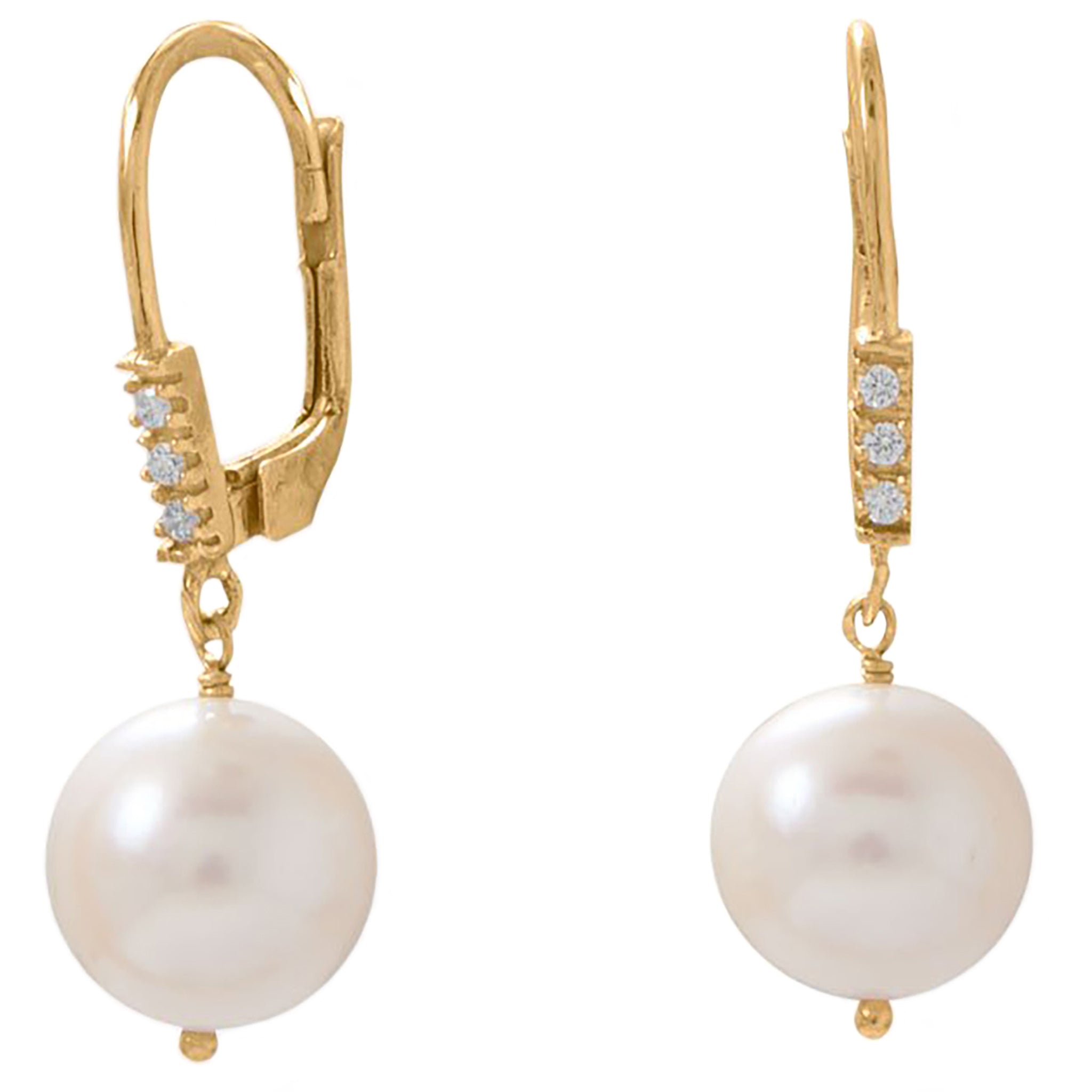 Freshwater Pearl Gold Earrings