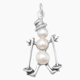 Freshwater Pearl Skiing Snowman Charm