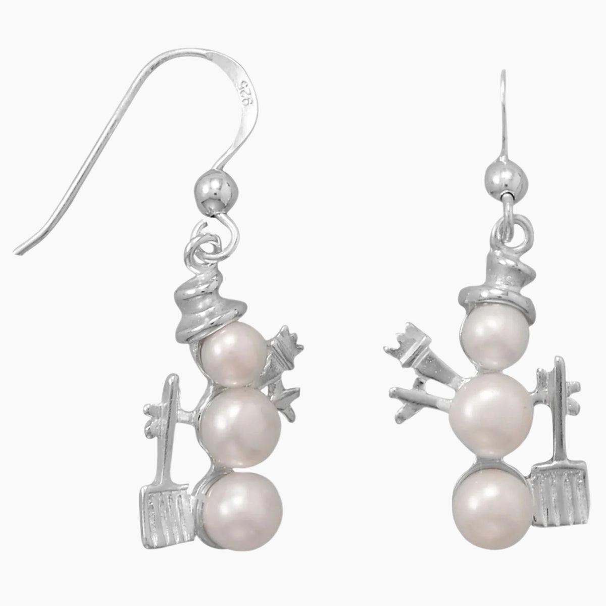 Freshwater Pearl Snowman Earrings