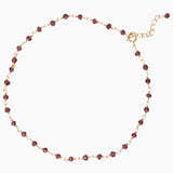 Garnet Bead Gold Anklet