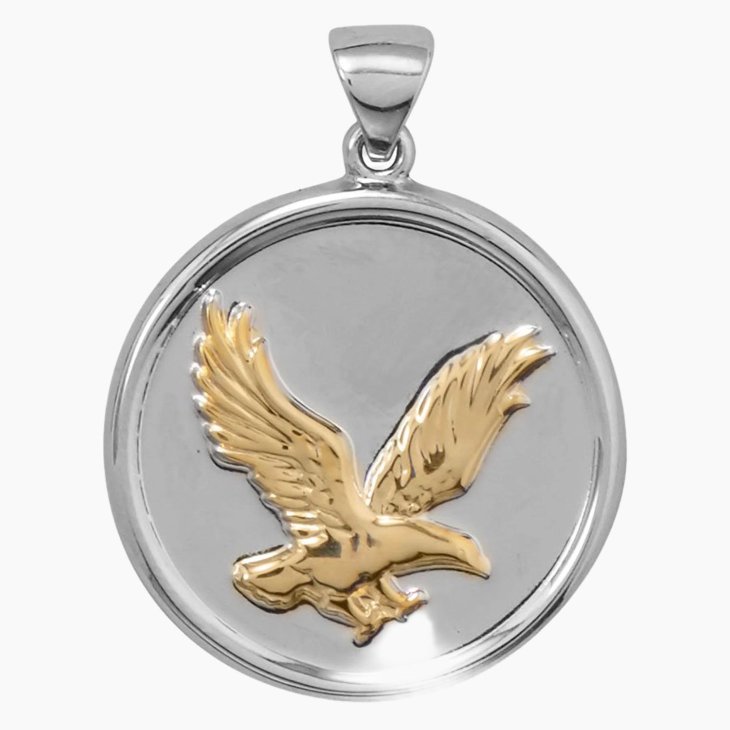 Gold Eagle Disk Pendant