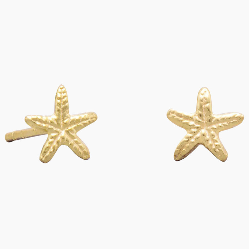 Gold Starfish Stud Earrings