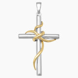 Gold Wire Wrap Cross Pendant