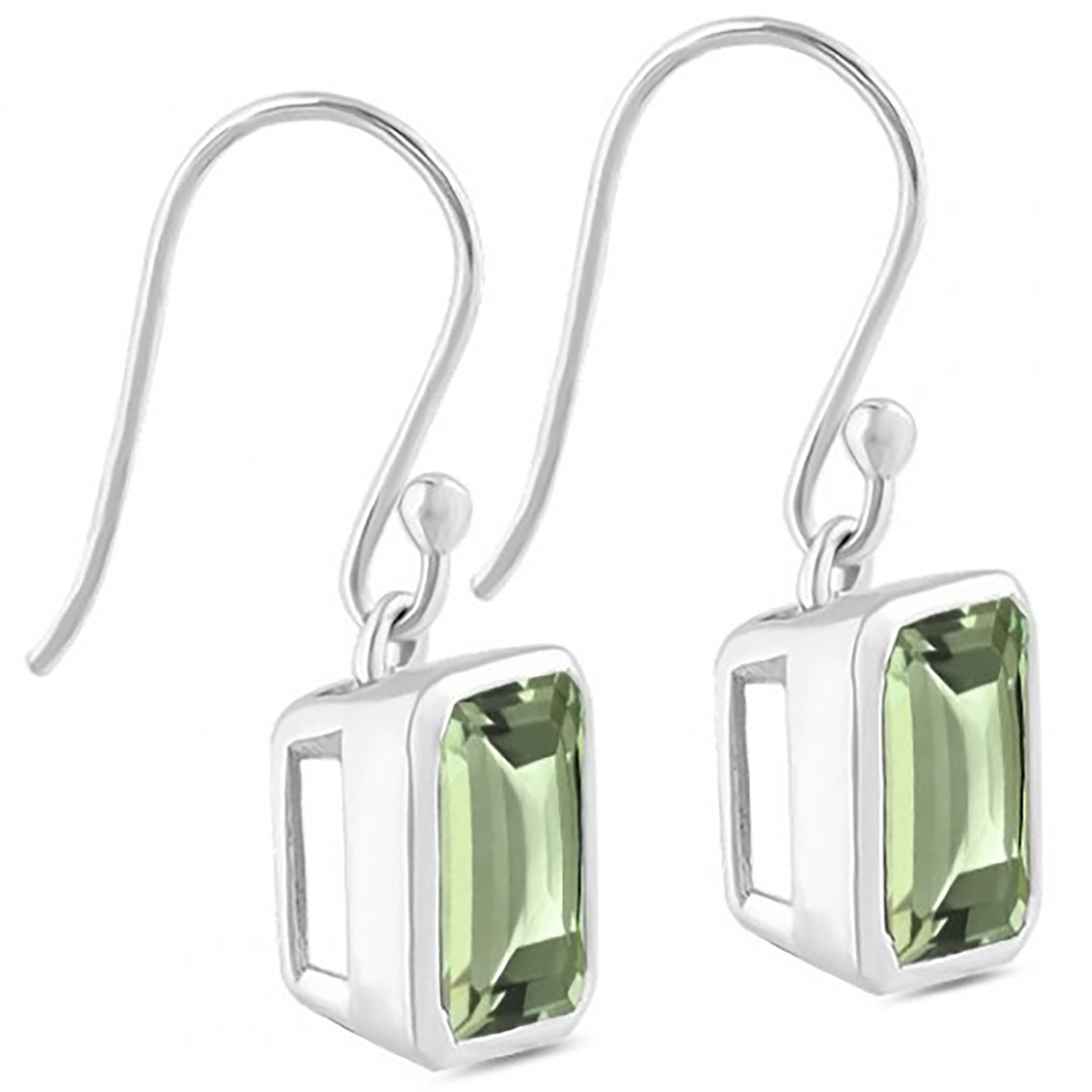 Green Amethyst Earrings Side View