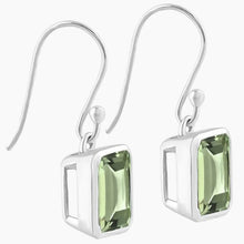 Green Amethyst Earrings Side View